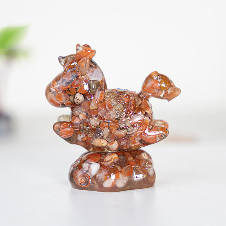 Olivenorma Dream & Wonder Spirit Unicorn Gemstone Decoration - Red Agate - Rotatable Style - With Card - image 29