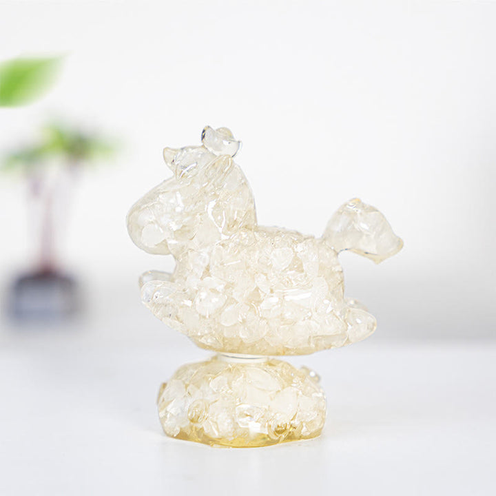 Olivenorma Dream & Wonder Spirit Unicorn Gemstone Decoration - Rose Quartz - Rotatable Style - With Card - image 27