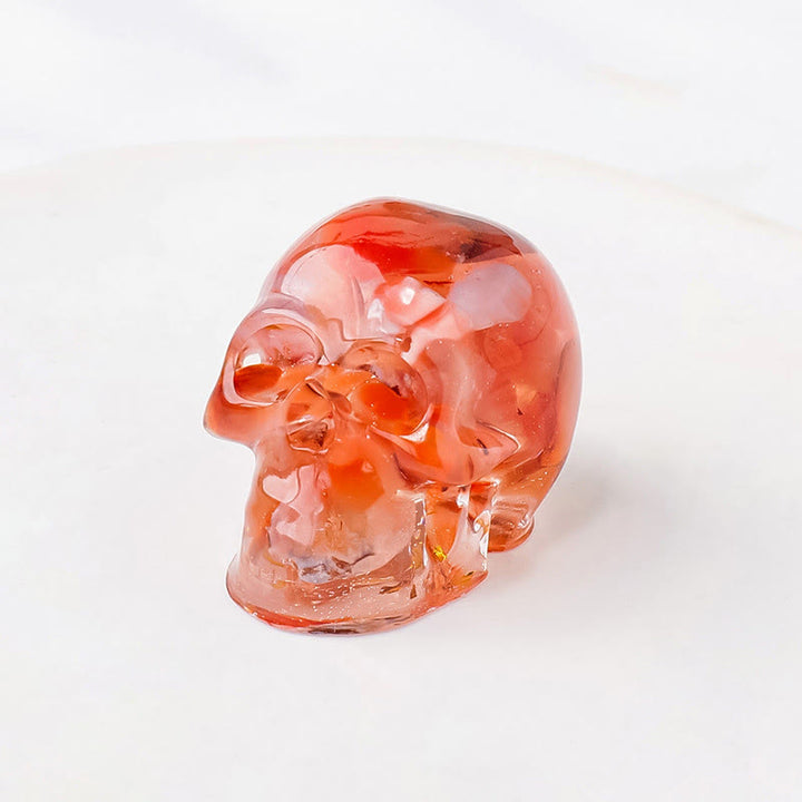 Olivenorma Inner Strength Skull Figurine Gemstone Decoration  - Red Agate - With Card - image 9