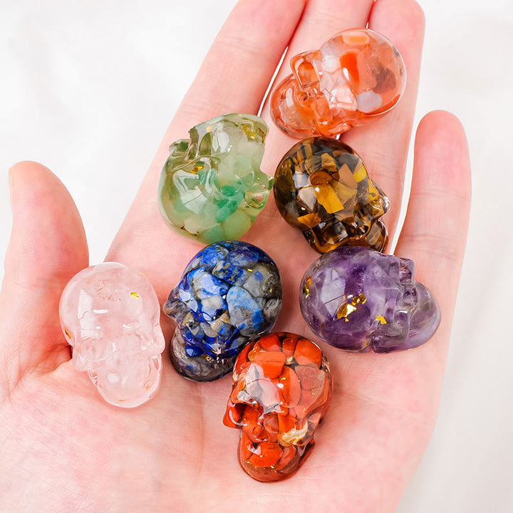 Olivenorma Inner Strength Skull Figurine Gemstone Decoration  - image 8