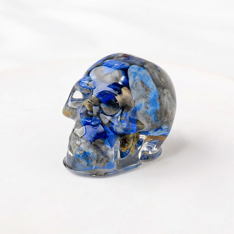 Olivenorma Inner Strength Skull Figurine Gemstone Decoration  - Lapis Lazuli - With Card - image 17