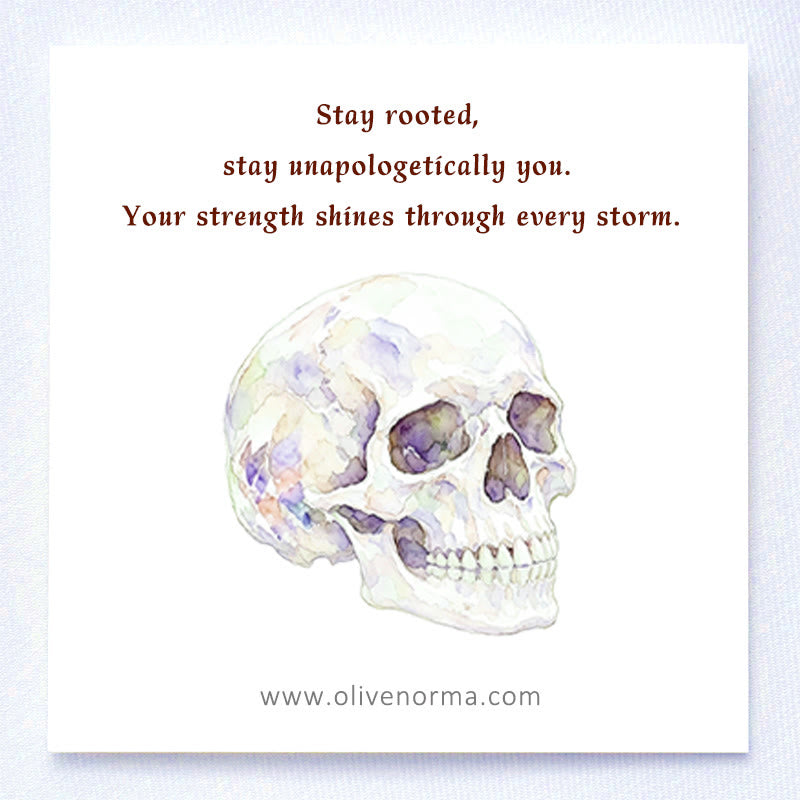 Olivenorma Inner Strength Skull Figurine Gemstone Decoration  - image 1