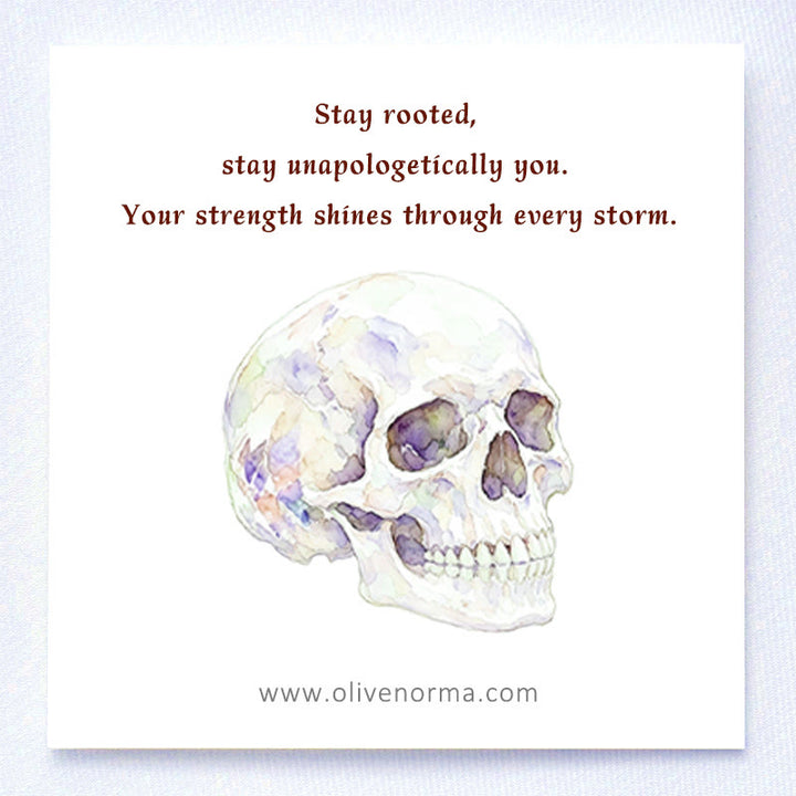 Olivenorma Inner Strength Skull Figurine Gemstone Decoration  - image 1