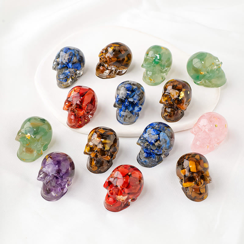 Olivenorma Inner Strength Skull Figurine Gemstone Decoration  - image 6