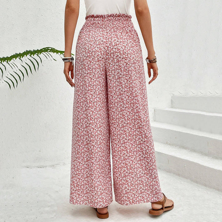 Olivenorma Floral Print High-Waist Drawstring Wide Leg Women's Pants - image 2