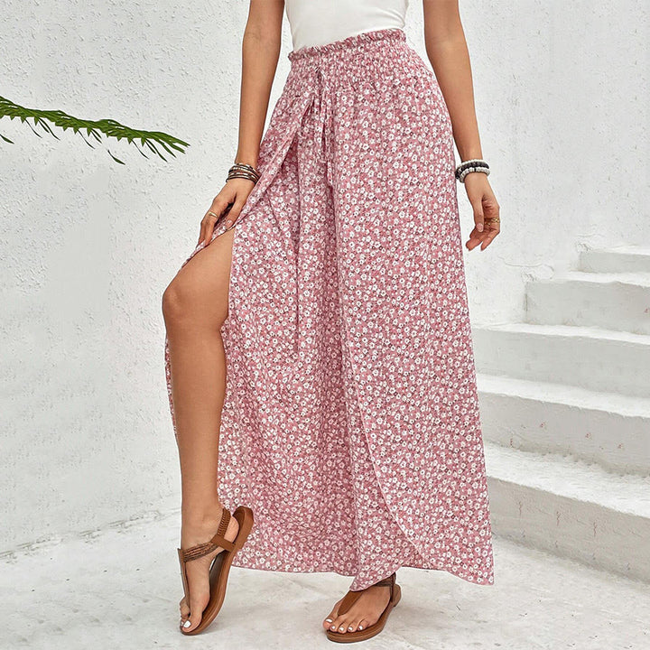 Olivenorma Floral Print High-Waist Drawstring Wide Leg Women's Pants - image 3