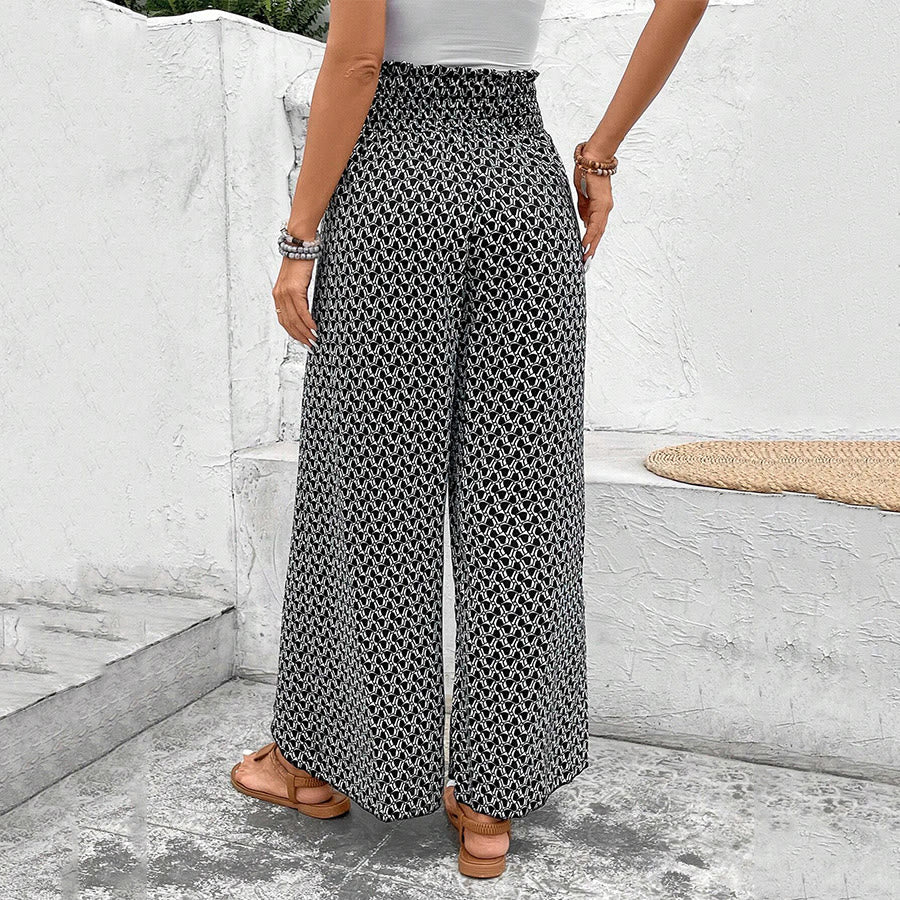 Olivenorma Floral Print High-Waist Drawstring Wide Leg Women's Pants - image 15