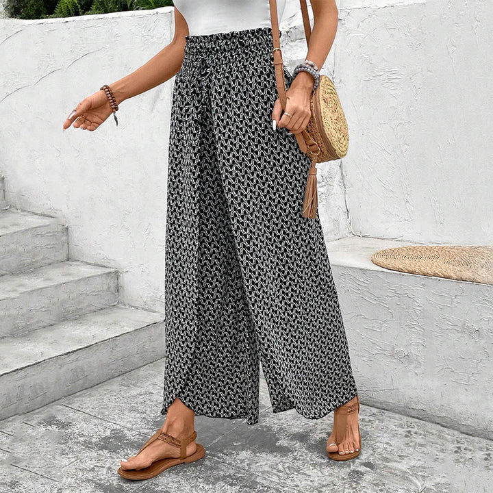 Olivenorma Floral Print High-Waist Drawstring Wide Leg Women's Pants - image 14