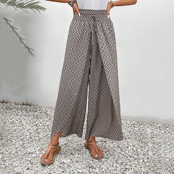 Olivenorma Floral Print High-Waist Drawstring Wide Leg Women's Pants - image 24