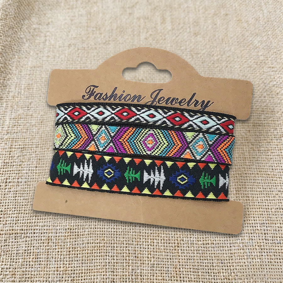 Olivenorma Premium Thread Handmade Multicolor Boho Ethnic Braided Bracelet - Colorful Ethnic - image 6
