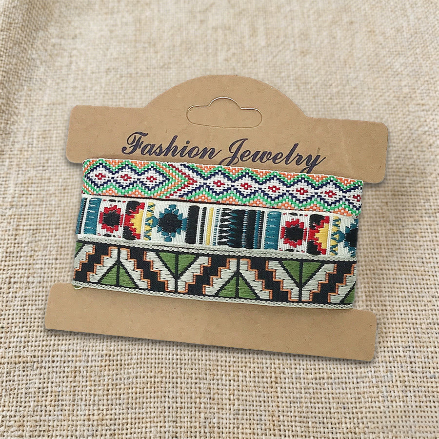 Olivenorma Premium Thread Handmade Multicolor Boho Ethnic Braided Bracelet - Earthy Tribal - image 19