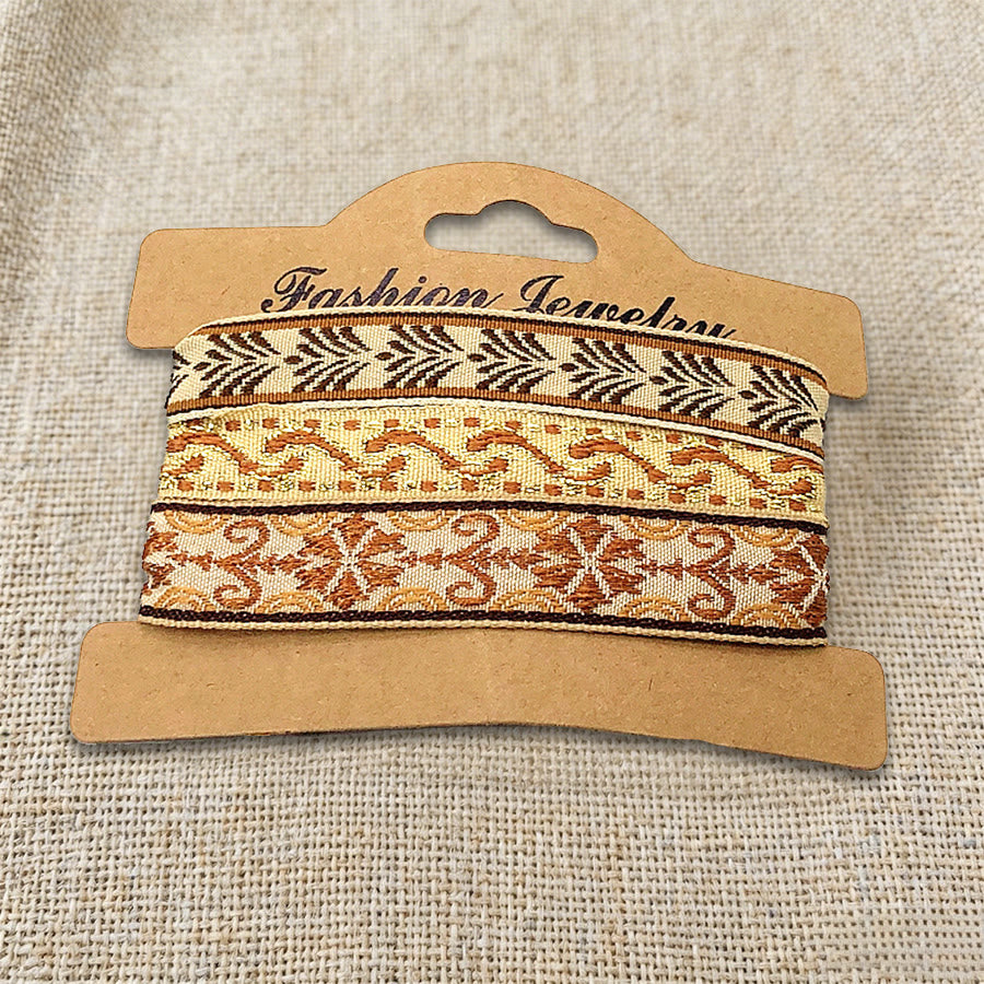 Olivenorma Premium Thread Handmade Multicolor Boho Ethnic Braided Bracelet - Beige Ethnic - image 24