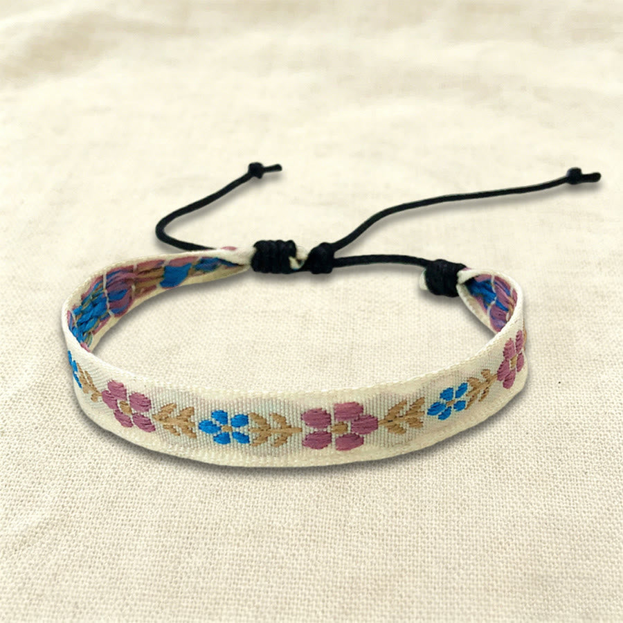 Olivenorma Casual Boho Adjustable Everyday Wear Braided Bracelet - Beige Floral - image 16
