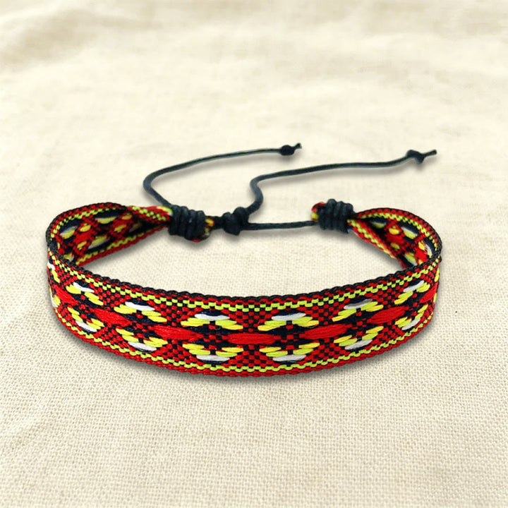 Olivenorma Casual Boho Adjustable Everyday Wear Braided Bracelet - Red Aztec - image 32