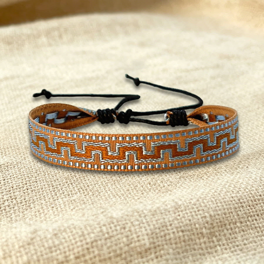 Olivenorma Multicolor Tribal Pattern Adjustable Friendship Braided Bracelet - Brown Aztec - image 7