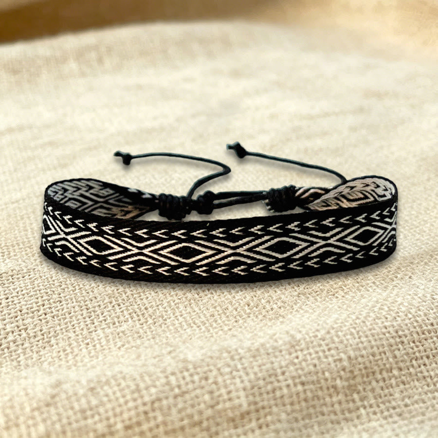 Olivenorma Multicolor Tribal Pattern Adjustable Friendship Braided Bracelet - Black White Tribal - image 17