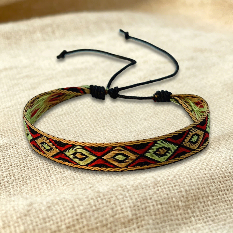 Olivenorma Multicolor Tribal Pattern Adjustable Friendship Braided Bracelet - Multicolor Aztec - image 31