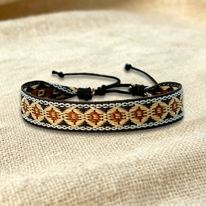 Olivenorma Multicolor Tribal Pattern Adjustable Friendship Braided Bracelet - Brown Geometric - image 25