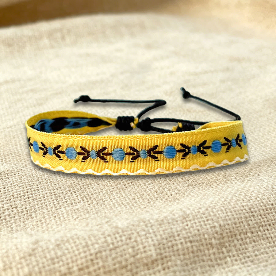 Olivenorma Multicolor Tribal Pattern Adjustable Friendship Braided Bracelet - Yellow Blue Tribal - image 29