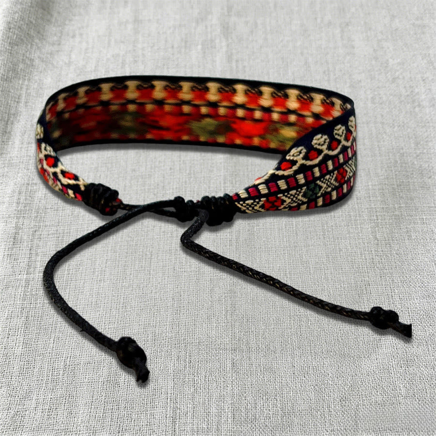 Olivenorma Ornate Tribal Pattern Handwoven Ethnic Braided Bracelet - image 2