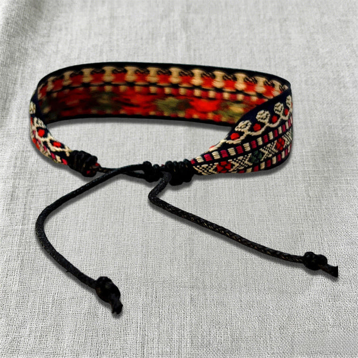 Olivenorma Ornate Tribal Pattern Handwoven Ethnic Braided Bracelet - image 2