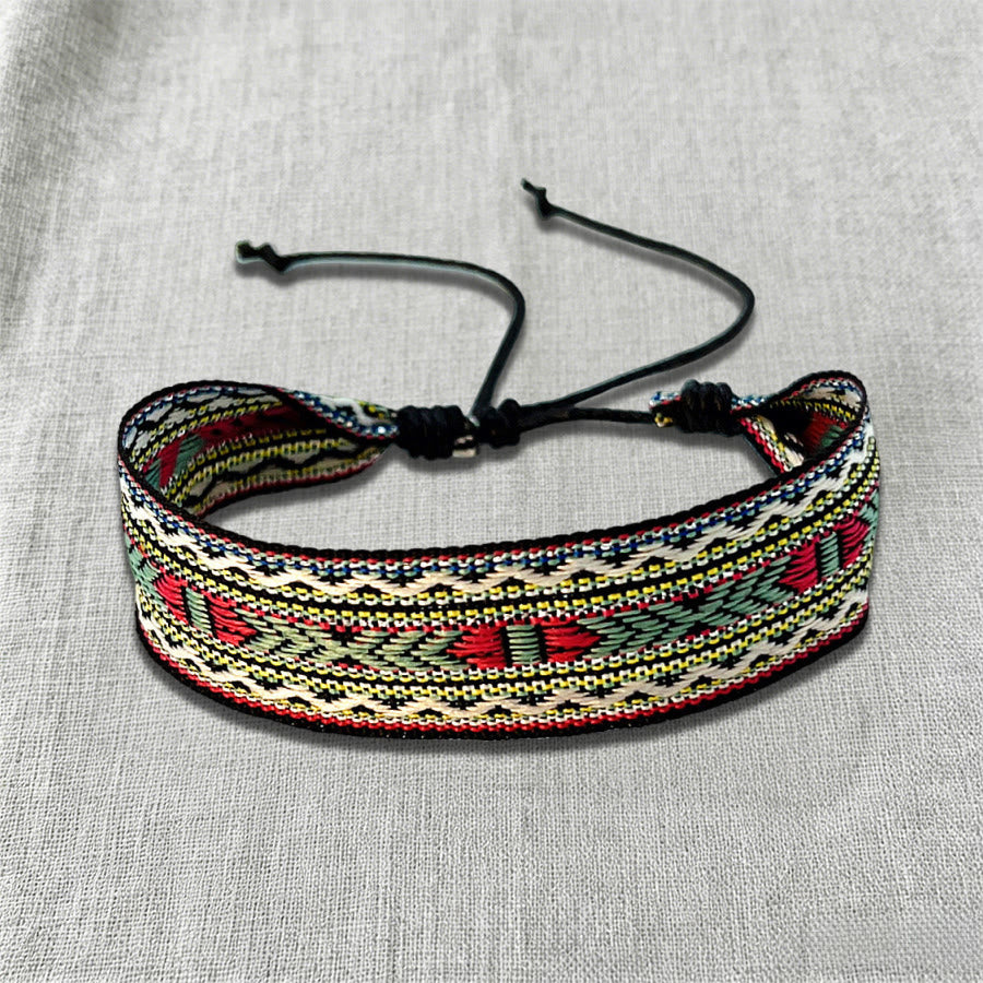 Olivenorma Ornate Tribal Pattern Handwoven Ethnic Braided Bracelet - image 4