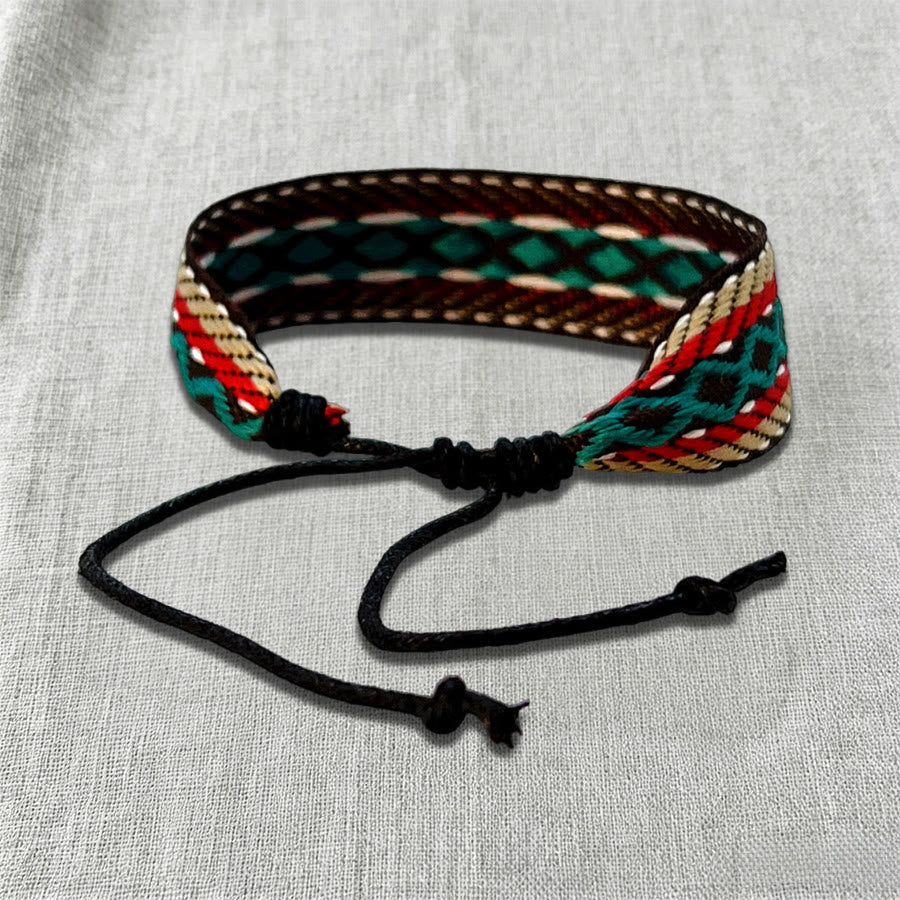 Olivenorma Ornate Tribal Pattern Handwoven Ethnic Braided Bracelet - image 7
