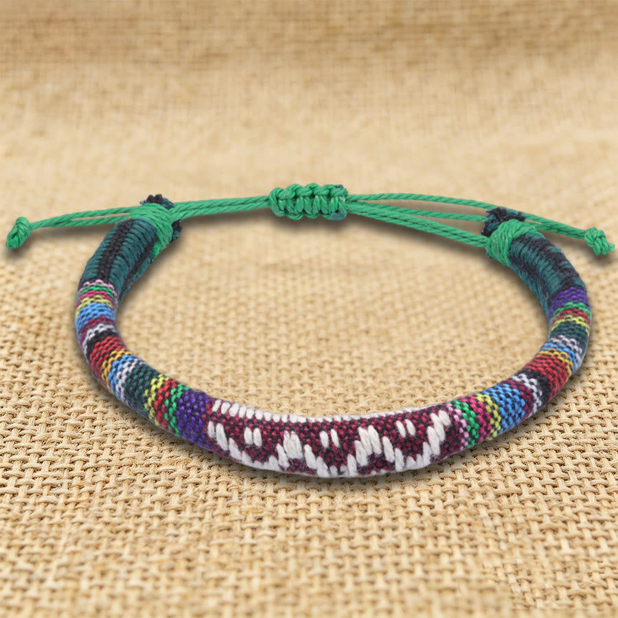 FREE Today: Bohemian Ethnic Pattern Handmade Cotton Thread Friendship Braided Bracelet - Teal Zigzag - image 10