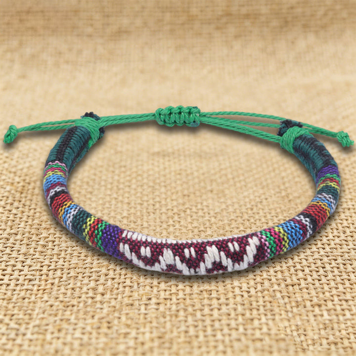 FREE Today: Bohemian Ethnic Pattern Handmade Cotton Thread Friendship Braided Bracelet - Teal Zigzag - image 10