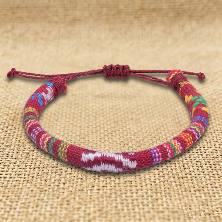 Olivenorma Bohemian Ethnic Pattern Handmade Cotton Thread Friendship Braided Bracelet - Red Bohemian - image 13