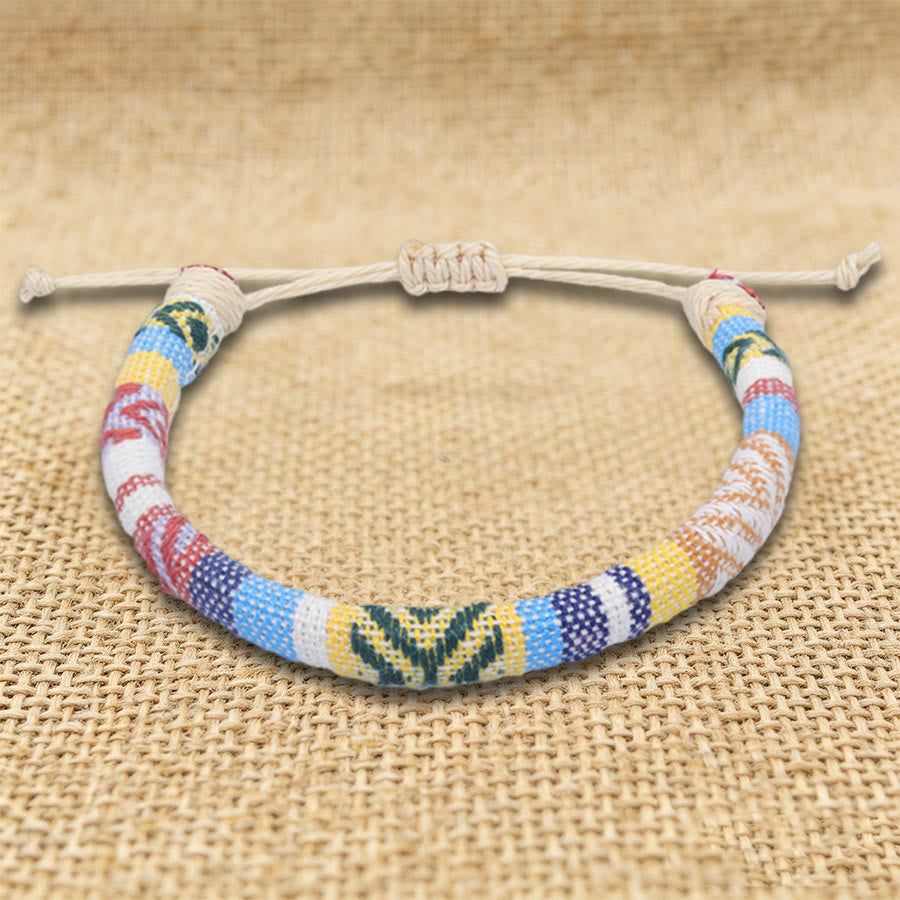 FREE Today: Bohemian Ethnic Pattern Handmade Cotton Thread Friendship Braided Bracelet - Pastel Beige - image 22