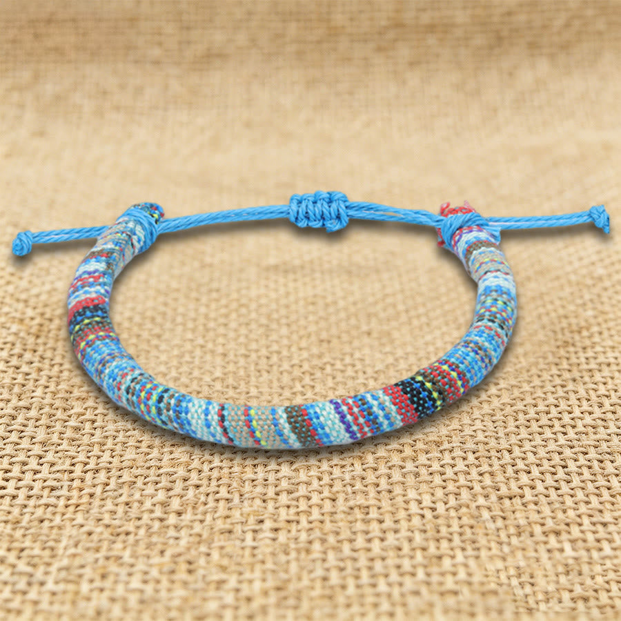 FREE Today: Bohemian Ethnic Pattern Handmade Cotton Thread Friendship Braided Bracelet - Sky Blue Tribal - image 20
