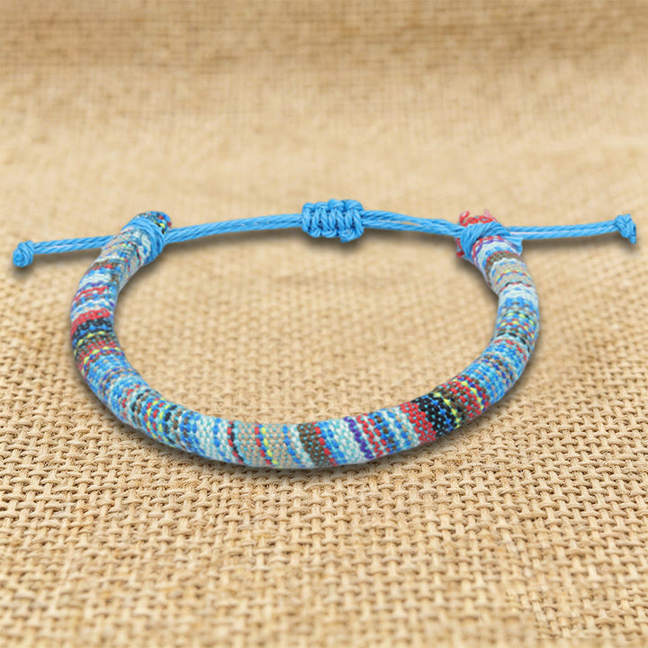 FREE Today: Bohemian Ethnic Pattern Handmade Cotton Thread Friendship Braided Bracelet - Sky Blue Tribal - image 20