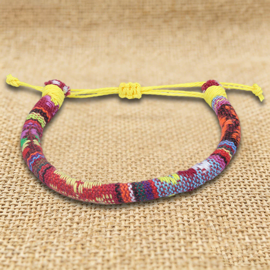 FREE Today: Bohemian Ethnic Pattern Handmade Cotton Thread Friendship Braided Bracelet - Yellow Red Aztec - image 21