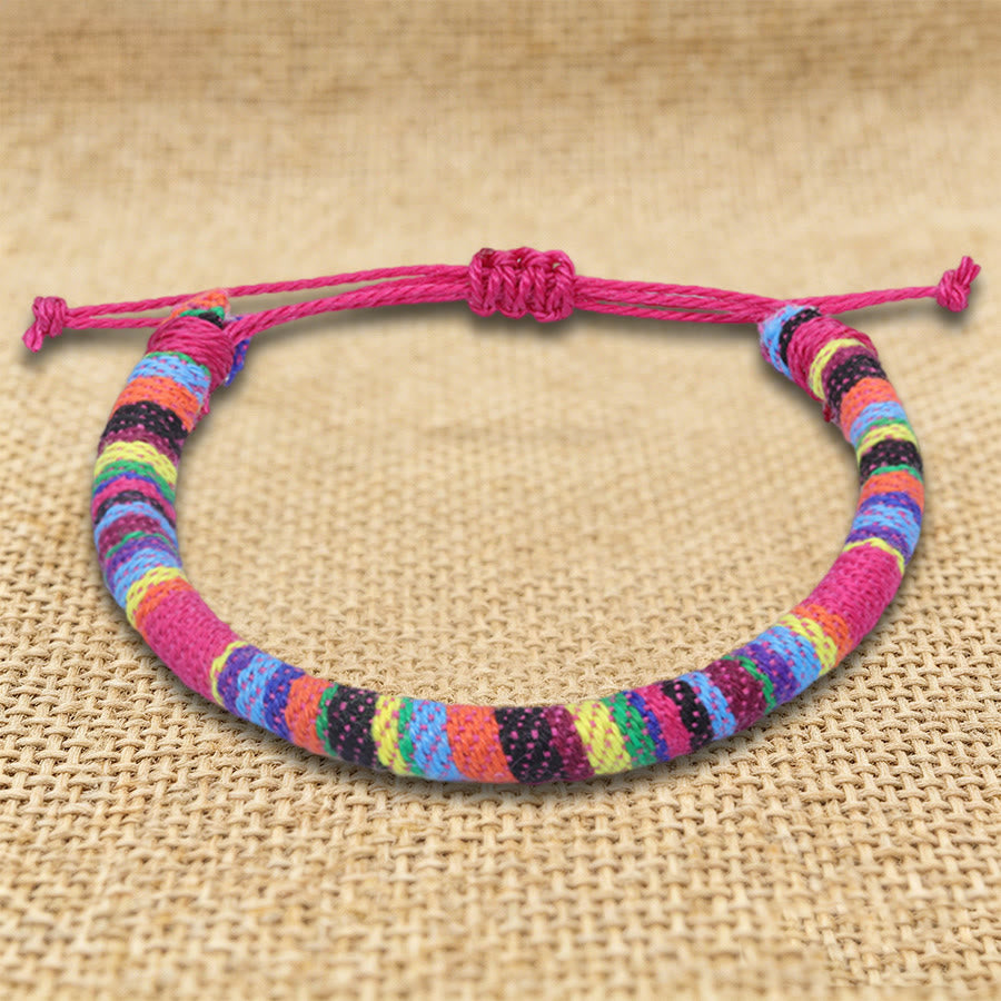 FREE Today: Bohemian Ethnic Pattern Handmade Cotton Thread Friendship Braided Bracelet - Rainbow Orange - image 29