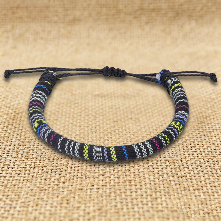 FREE Today: Bohemian Ethnic Pattern Handmade Cotton Thread Friendship Braided Bracelet - Black Neon - image 28