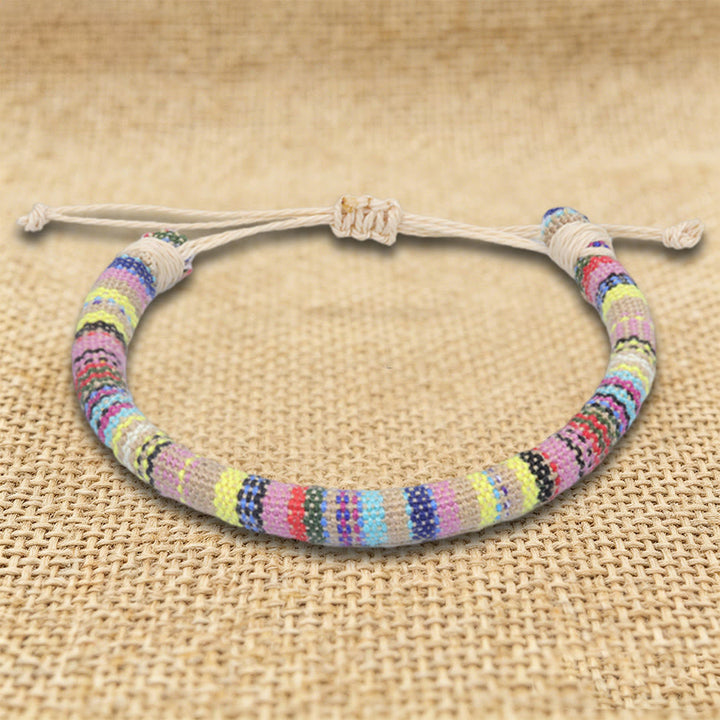 FREE Today: Bohemian Ethnic Pattern Handmade Cotton Thread Friendship Braided Bracelet - Pastel Beige Boho - image 30