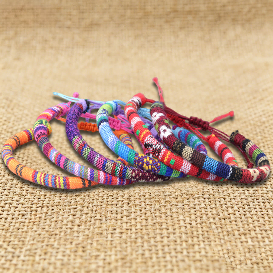 Olivenorma Bohemian Ethnic Pattern Handmade Cotton Thread Friendship Braided Bracelet - image 0