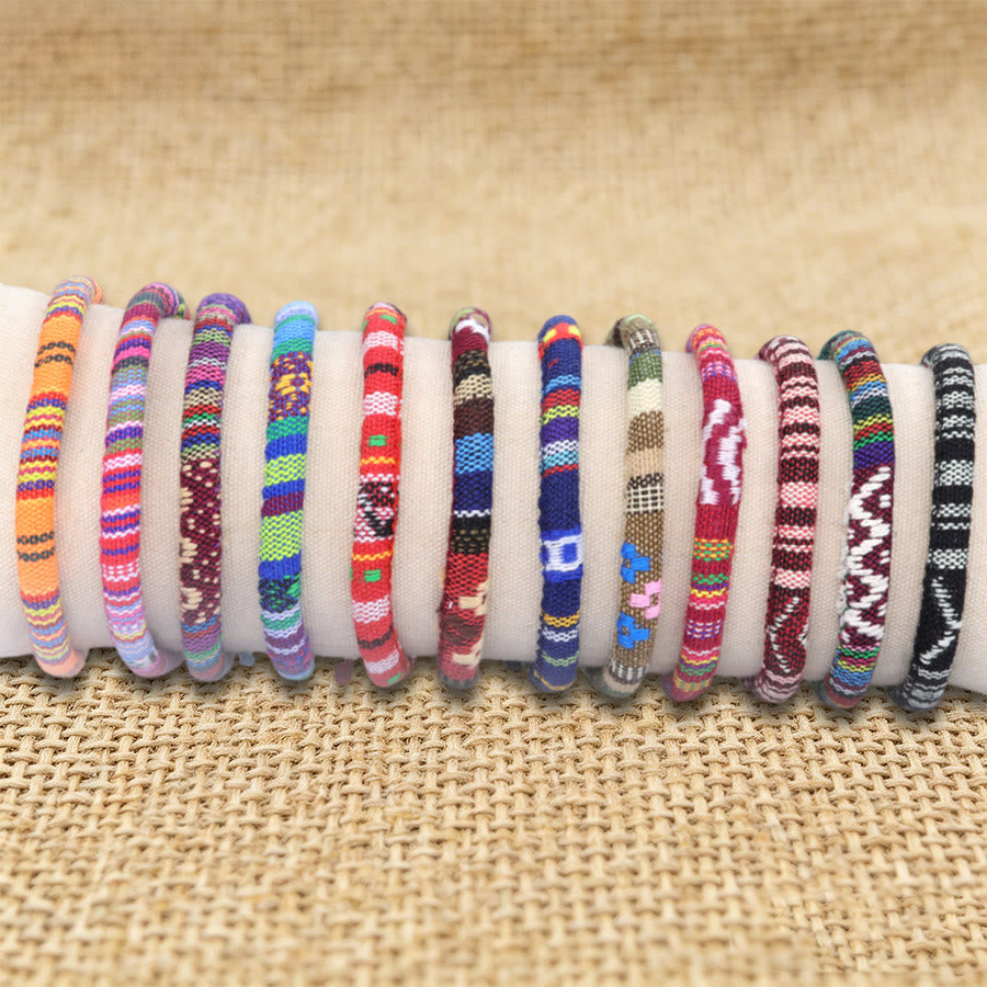 Olivenorma Bohemian Ethnic Pattern Handmade Cotton Thread Friendship Braided Bracelet - image 5