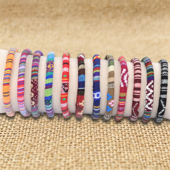 Olivenorma Bohemian Ethnic Pattern Handmade Cotton Thread Friendship Braided Bracelet - image 5