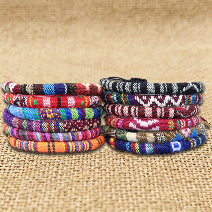 Olivenorma Bohemian Ethnic Pattern Handmade Cotton Thread Friendship Braided Bracelet - image 4