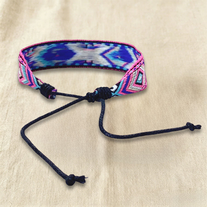 Olivenorma Ethnic Tribal Geometric Pattern Woven Adjustable Knotted Everyday & Festival Wear Braided Bracelet - image 14