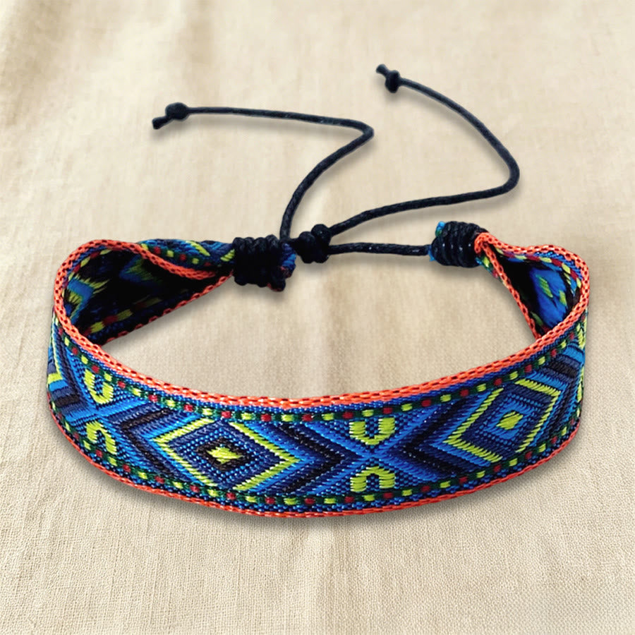 Olivenorma Ethnic Tribal Geometric Pattern Woven Adjustable Knotted Everyday & Festival Wear Braided Bracelet - image 11