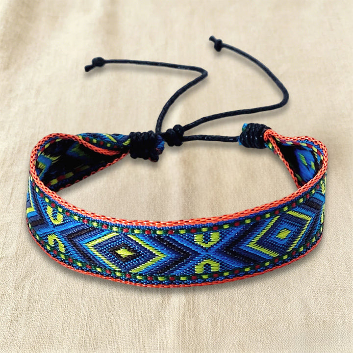 Olivenorma Ethnic Tribal Geometric Pattern Woven Adjustable Knotted Everyday & Festival Wear Braided Bracelet - image 11