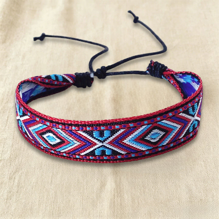 Olivenorma Ethnic Tribal Geometric Pattern Woven Adjustable Knotted Everyday & Festival Wear Braided Bracelet - image 25