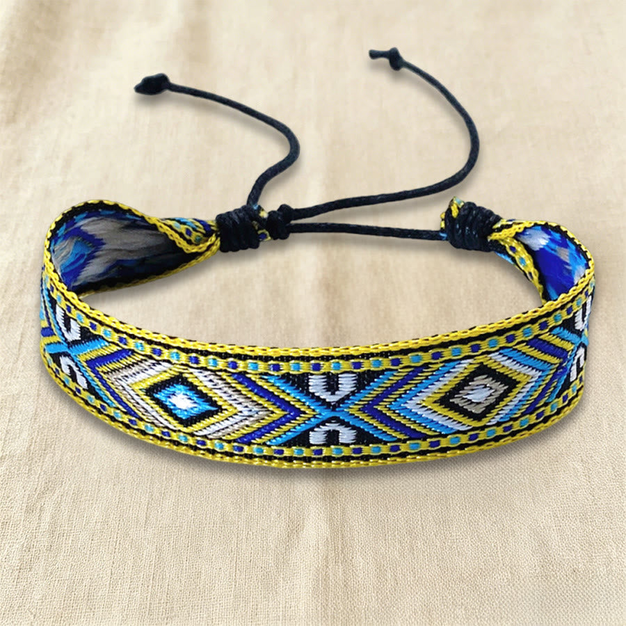 Olivenorma Ethnic Tribal Geometric Pattern Woven Adjustable Knotted Everyday & Festival Wear Braided Bracelet - image 19