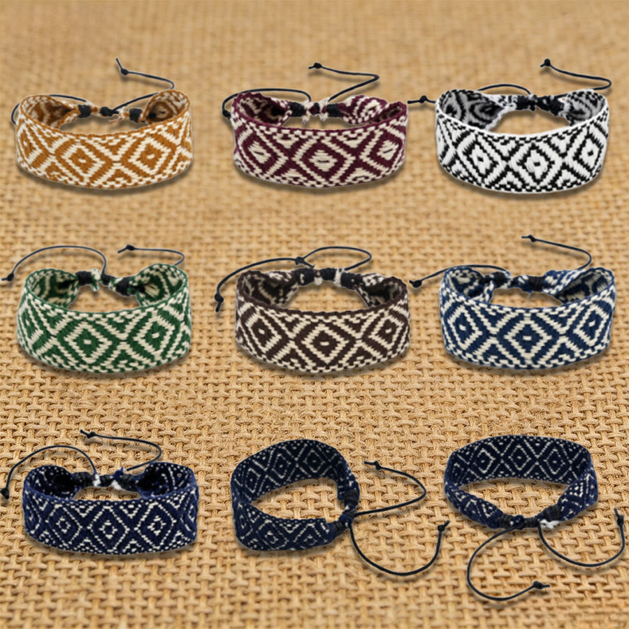Olivenorma Handmade Ethnic Aztec Geometric Sliding Knot Friendship Braided Bracelet - image 8