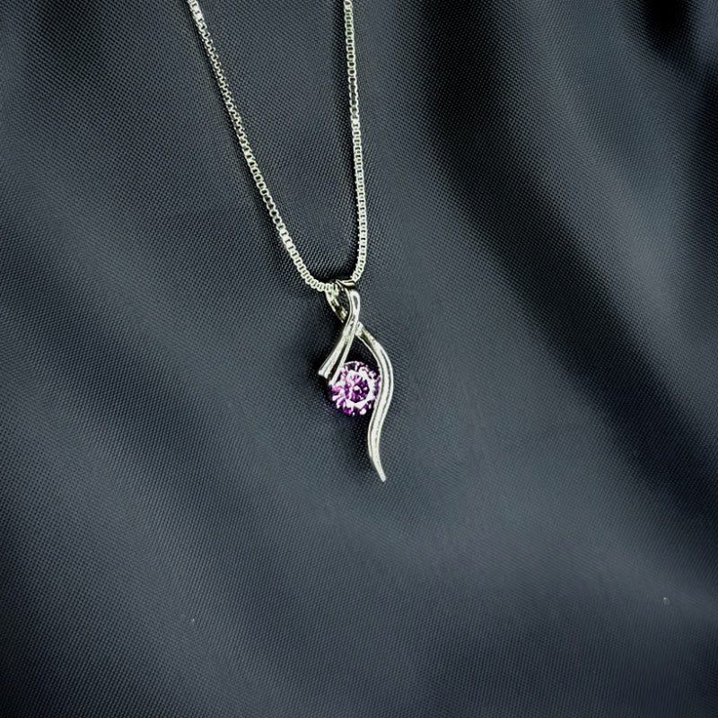 FREE Today: Alloy Water Drop Curve Pendant with Purple Stone Necklace - image 9