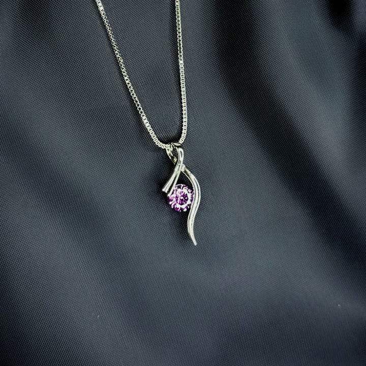 FREE Today: Alloy Water Drop Curve Pendant with Purple Stone Necklace - image 9