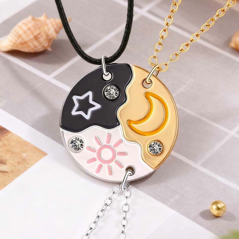 FREE Today: 3Pcs Star Moon Sun BFF Necklace Keychian - Necklace - image 0